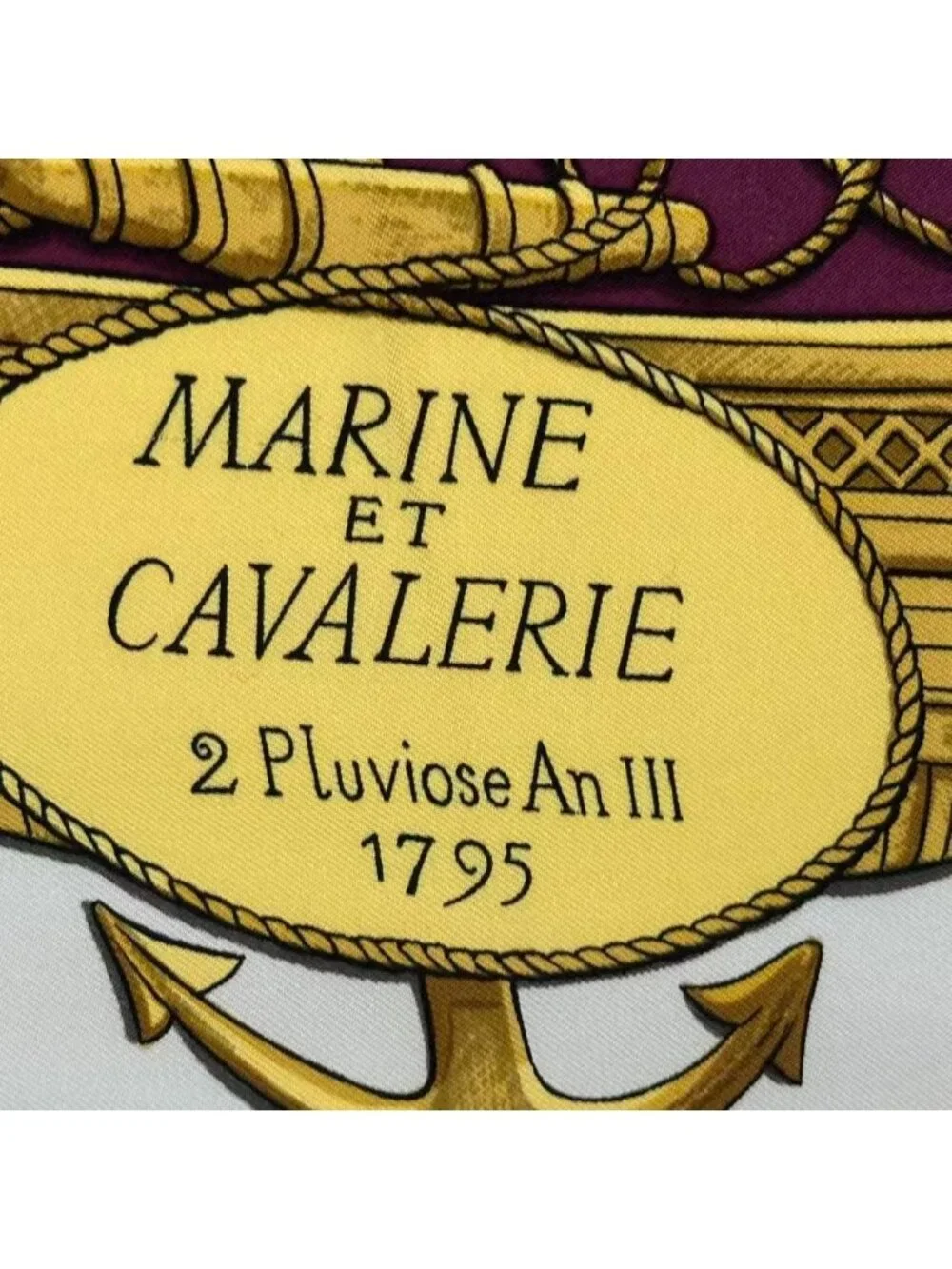 Hermes Scarf Silk Marine Et Cavalerie Sea and Cavalry - Picture 6 of 9